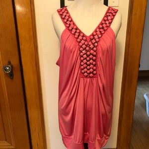 Pink Tank Top w/ Stone Detail